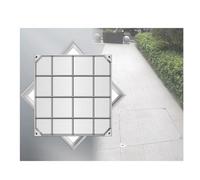 Heavy Duty Stainless Steel Square Manhole Cover Reinforced Inspection Lid for Outdoor Drainage Easy Install Sewer Cover for Driveway & Yard (50x50cm/19.7x19.7in)