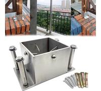 Heavy Duty Stainless Steel Square Post Bases 4.7"x4.7", 2 PCS Flan Anchor Supports for Deck Railing, Fence & Patio, Brackets for Secure Installat