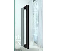 Heavy Duty Stainless Steel Square Tube Handle Set Commercial Push Pull Barn Door Handles Black Bathroom Shower Handle 1000mm (39.4") & 440mm (17.3") Length Options