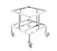Heavy Duty Stainless Steel Stock Pot Rack - Square Plant Caddy with Wheels, Multipurpose Furniture Cart for Easy Moving and Storage