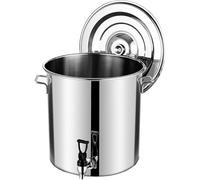 Heavy-Duty Stainless Steel Stock Pot with Lid & Spigot, Large Capacity 5-90L Multipurpose Cookware with Composite Bottom for Soup, Brewing and Beverage Dispensing (45L/42.3QT)
