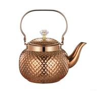 Heavy Duty Stainless Steel Teapot With Fine Mesh Filter, Hammered For Surface Tea Pot For Stovetop Heating, Large Capacity Kettle For Commercial Household Use, Gold(1.2L with strainer rose gold)