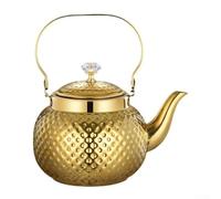 Heavy Duty Stainless Steel Teapot With Fine Mesh Filter, Hammered For Surface Tea Pot For Stovetop Heating, Large Capacity Kettle For Commercial Household Use, Gold(1.2L with strainer gold)