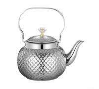 Heavy Duty Stainless Steel Teapot With Fine Mesh Filter, Hammered For Surface Tea Pot For Stovetop Heating, Large Capacity Kettle For Commercial Household Use, Gold(1.2L with strainer natural color)
