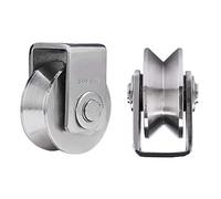 Heavy-Duty Stainless Steel V-Groove Casters with Directional Pulley Wheels - Smooth Movement for Round Tubes and Cable Rails