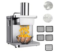 Heavy Duty Stainless Steel Vegetable Dicer - Electric Fruit and Vegetable Cutting Machine for Carrots, Potatoes, Onions - Commercial Food Processor