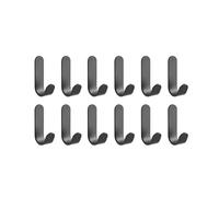 Heavy Duty Stainless Steel Wall Hooks - 12pcs Self-Adhesive Sticky Hooks for Bathroom Towels Keys Coats Bags - Strong Durable Easy to Install