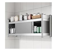 Heavy Duty Stainless Steel Wall-Mount Kitchen Cabinet Shelf with Sliding Doors - Durable Space-Saving Storage Solution for Restaurants Hotels & Commercial Kitchens