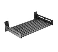 Heavy-Duty Stainless Steel Wall Shelf - Wall-Mounted Microwave Rack Holds 110lbs Black Available in 12/14/16 inch Depths for Kitchen Storage & nization