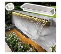 Heavy-Duty Stainless Steel Waterfall Spillway - Recessed Sheer Descent Fountain for Hotels Gardens & Patios - Includes 50cm Pipe Connector Kit for Stunning Outdoor Water Features