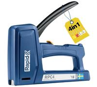 Heavy Duty Staple Gun for Wood - 4-in-1 Wall Stapler - Upholstery Staple Gun - for DIY, Upholstery and Fabric - Staples, Brads & Pins - Made in Sweden - Up to 50% Easier to Squeeze - Rapid RPC4
