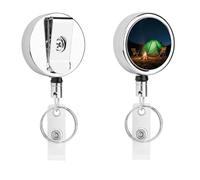 Heavy Duty Starry Tent Badge Reel with 360° Swivel Alligator Clip & 24" Retractable Nylon Cord Lightweight Name Badge Holder for Nurse Teacher Office Worker Id Card Decor