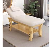 Heavy Duty Stationary Massage Table 185x70cm, Professional Wooden Spa Bed with Removable Headrest, Adjustable Tattoo Esthetician Table