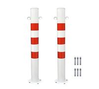 Heavy Duty Steel Bollard Posts for Traffic ControlRustproof & Waterproof Security Poles for Driveways Parking Lots & Road Safety (2 Pack)