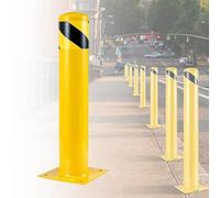 Heavy-Duty Steel Bollard with Anchor Bolts for Parking & Walkways | Heavy-Duty Steel Safety Bollard for Parking, Garage & Storefront Protection - Durable Barrier for Walkway Safety