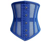 Heavy-Duty Steel Boned Waist Trainer - Women's Underbust Corset for Body Shaping & Tummy Control - Breathable Mesh Waist Shaper for Slimming & Posture Support (Blue, 2XS)