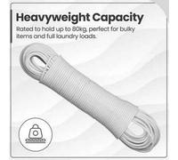 Heavy Duty Steel Core Clothes Washing Line 25M Grey Wire Rope Laundry Dryer