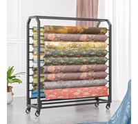 Heavy Duty Steel Fabric Roll Storage Rack, Adjustable Organizer Holder for 8-20 Vinyl Spools & Car Wraps, 175cm Tall, Ideal for Commercial Display & Tablecloth Storage