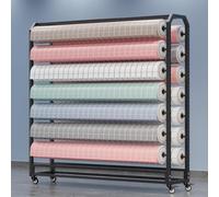 Heavy-Duty Steel Fabric Roll Storage Rack with Wheels, Movable nizer for Vinyl & Leather Rolls - Maximize Space & Easy Mobility