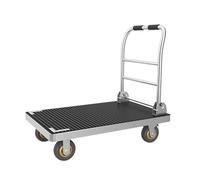 Heavy-Duty Steel Flatbed Trolley - Foldable Platform Truck for Easy Moving Silent Operation Ideal for Warehouse Shopping Household Use Medium Load Carrier