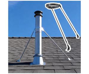 Heavy-Duty Steel Flue Support Bracket - Universal Wall Mount for Wood Stove Pipes & Chimney - Weatherproof Roof Brace Kit (19.5cm) - Reliable Durable & Secure Support Solution