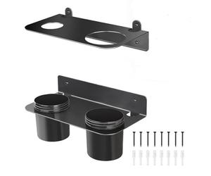 Heavy Duty Steel Funnel Bracket Wall Mount 1.7-2.9in Adjustable Holes with Removable Drip Trays for Garage Fluids Car Fluid Dispenser Bracket