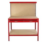 Heavy-Duty Steel Garage Workbench w/Pegboard Drawer Tool Storage DIY Workshop