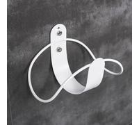 Heavy-Duty Steel Hose Holder Wall Mount for Outdoor Garden Utilization - 21.5 X 13.5 X 13.5 Cm Rust-Resistant Fence Hook Fits 50-80 Ft Hoses No-Tool Installation White