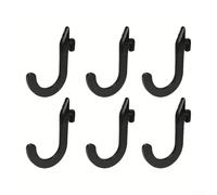 Heavy Duty Steel J Hooks for Power Rack and Squat Cage, PVC Coated Barbell Holders with 16mm to 25mm Hole Diameter, Bench Press Safety Accessories for Home Gym Equipment(6pcs)