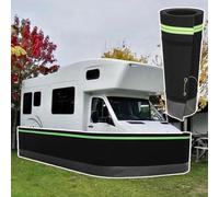Heavy-Duty Steel Mesh RV Skirting Kit - Windproof & Waterproof, Easy No-Tools Installation with Reflective Strips for Travel Trailers and Motorhomes