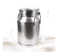 Heavy Duty Steel Milk Can - Beverage Storage Container with Tight Lid and Handle for Liquid Storage, 15L Capacity