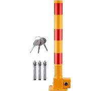 Heavy-Duty Steel Parking Lock - 600x60mm Foldable Security Bollard with Keys | Easy Installation & Spring Collision Protection for Safe Parking Yellow-red 600x60mm