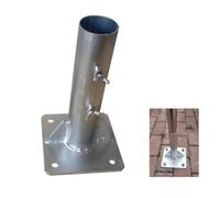 Heavy Duty Steel Pipe Ground Anchor Base, for Umbrella, Flag Pole, Mailbox Post, Fence Post, Etc - Rust-Resistant Mount for Patio, Deck, Concrete (Bolts Not Included) (1, Height 11.8'')