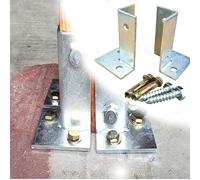 Heavy-Duty Steel Post Base Bracket Silver Split Style Anchor ,Adjustable Bolt Down Concrete for Column Foundations(2 PCS)