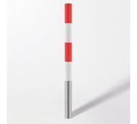 Heavy Duty Steel Safety Bollard, Traffic Delineator Post with Reflective Tape, Driveway Parking Barrier, Parking Lot Pole, for Traffic-Sensitive Areas(1Pcs,8.9 * 100cm)