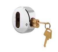 Heavy Duty Steel Shackleless Padlock Van Lock 73mm Round Concealed With 2 Keys
