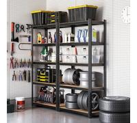 Heavy Duty Steel Shelving Unit with 5 Tool Free Tiers SONGMICS Black One Size