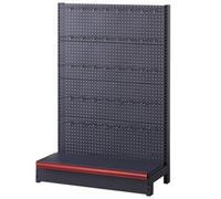 Heavy Duty Steel Shelving Unit with Hooks, Commercial Storage Shelves for Supermarkets, Retail Stores, Garages