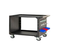 Heavy-duty Steel Storage Trolley,Car Repair Tool Cart Pegboard,Tool Storage Organiser,for Garage Warehouse & Repair Shop(Black,80x60x80cm)