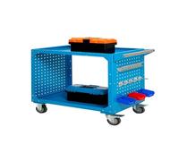 Heavy-duty Steel Storage Trolley,Car Repair Tool Cart Pegboard,Tool Storage Organiser,for Garage Warehouse & Repair Shop(Blue,80x60x80cm)