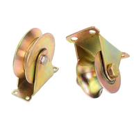 Heavy-Duty Steel V Groove Pulleys for Ropes, 200K Load Capacity, 2-Piece Roller Wheels for Crane Lifting, Clotheslines, Sliding Doors