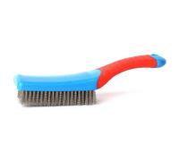 Heavy Duty Steel Wire Brush Featuring A Nonslip Silicone Handle for Hard to Clean Surfaces Home Kitchen Professional Use Ergonomic Cleaning Tool