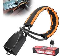 Heavy Duty Steering Wheel Lock with Reflective Stripe - Universal Car Anti-Theft Device, High Visibility Metal Seat Belt Lock Security System, Fits Most Vehicles, Includes 3 Keys (Orange)