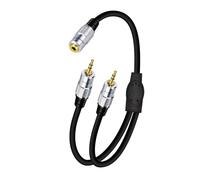 Heavy duty stereo DC 3.5mm hearing splitter strengthens the transmission to share music video on two devices Travel friendly hearing splitter