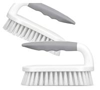 Heavy Duty Stiff Bristle Scrub Brush 2-Pack, Multi-Purpose Cleaning Brushes for Bathroom, Shower, Kitchen, Bathtub & Carpet, Ergonomic Grip for Tough Stains Removal