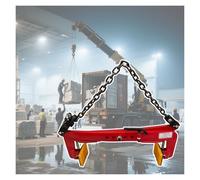 Heavy-Duty Stone Lifting Clamp, 20.1" Adjustable Chain & Non-Slip Rubber Chuck, Metal Slab Carrying for Construction Sites & Mines, Red Scissor Design