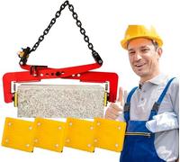 Heavy Duty Stone Lifting Clamps - Scissor Style Granite Slab Lifters with 2 Rubber Mats for Timber, Steel, Glass Handling - Essential Tool for Road Construction (3" Opening)