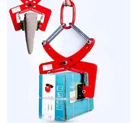 Heavy Duty Stone Lifting Clamps - Vertical Paver Lifter for Granite, Curbs & Bricks - Durable Rubber-Lined Scissor Tool for 12-24cm Openings