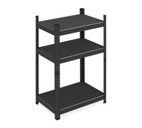 Relaxdays Heavy-Duty, 750 kg, 3 Levels, Steel, Storage Shelf, Cellar, Garage, for Plug-in, 90 x 60 x 40 cm, Black