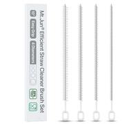 Heavy-Duty Straw Cleaner Brush Set, 10 Inch, 4 Sizes for Tumbler Straws | Fits Stanley, YETI, Hydro Flask and Simple Modern tumbler straws, 6/8/10/12mm Widths, Full-length Bristles, Comfort Grip